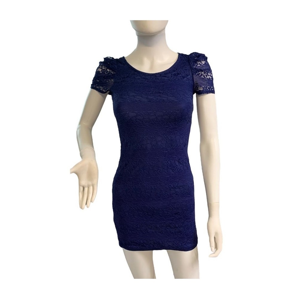 IZ Byer Blue Lace Mini Dress Size XS